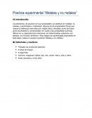 Practica experimental “Metales y no metales”