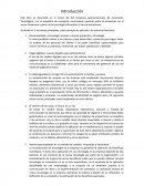Se divide en 5 secciones principales, cada concepto es aplicado a la industria financiera