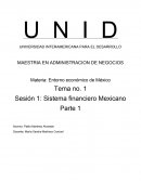 Entorno económico de México Tema no. 1 Sesión 1: Sistema financiero Mexicano