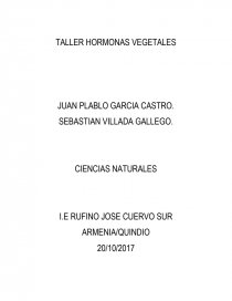 TALLER HORMONAS VEGETALES. Página 1
