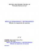MEZCLAS HOMOGENEAS Y HETEROGENEAS: Método de separación de mezclas
