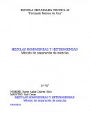 MEZCLAS HOMOGENEAS Y HETEROGENEAS: Método de separación de mezclas
