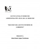 Administración aplicada al derecho “Resumen del quinto informe de gobierno”