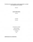 Coincidencia de los servicios públicos: nacional, departamental y municipal y las competencias de los municipios.