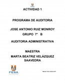 Como se da el nuevo Programa de auditoria