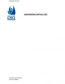 Programación lineal. Expresa el modelo matemático primal y dual del caso anterior. Página 1