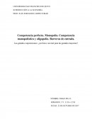Competencia perfecta. Monopolio. Competencia monopolística y oligopolio. Barreras de entrada