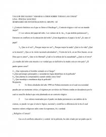 TALLER DECALOGO “AMARAS A DIOS SOBRE TODAS LAS COSAS”. Página 1