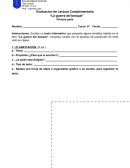 Evaluación de Lectura Complementaria “La guerra del bosque”