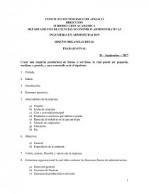 Diseño organizacional TRABAJO FINAL. Página 1