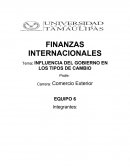 INFLUENCIA DEL GOBIERNO EN LOS TIPOS DE CAMBIO