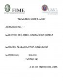 Numeros complejos. Actividad