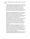 TALLER 4: ORGANISMOS NACIONALES IMPLICADOS EN LA GESTIÓN DE CRISIS