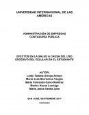 EFECTOS EN LA SALUD A CAUSA DEL USO EXCESIVO DEL CELULAR EN EL ESTUDIANTE
