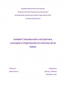 Introducción a la Química, importancia en ciencias de la salud