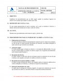 Administración de la cuenta Caja – Ingresos