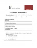 Actividad en tabla periodica