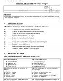 Como se da el Control de lectura "Mi amigo el negro"