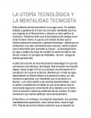 La utopia tecnologica y mentalidad tecnicista
