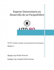 Temas a Incluir en los Anexos de un Proyecto. Página 1