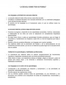 Sintesis de la escuela donde todo es posible