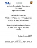 Planeación y Presupuestos Ensayo: Presupuesto maestro