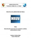 Determinación de las leyes de movimiento rectilíneo uniformemente variado