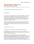 PENSAMIENTO ANALITICO MTRO. EMILIO ESQUINCA VELASCO