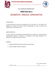 PRÁCTICA No 3 DESBASTE, RADIOS, GARGANTAS. Página 1