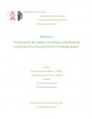 Preparación de medios de cultivo y esterilización y aislamiento e inoculación de microorganismos