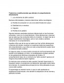 Como son los Trastornos constitucionales que afectan directamente el comportamiento