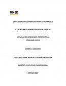 Actividad de aprendizaje: Trabajo final coaching ventas