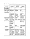 Caracteristicas modos de produccion