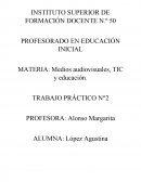 MATERIA: Medios audiovisuales, TIC y educación. TRABAJO PRÁCTICO N°2