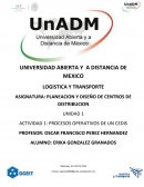 COMO SON LOS PROCESOS OPERATIVOS DE UN CEDIS