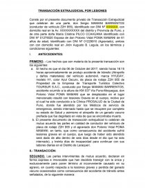 TRANSACCIÓN EXTRAJUDICIAL POR LESIONES. Página 1