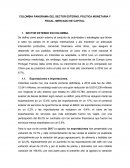 COLOMBIA PANORAMA DEL SECTOR EXTERNO, POLÍTICA MONETARIA Y FISCAL, MERCADO DE CAPITAL