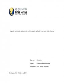 Ejemplo de un Aspecto jurídico de la demanda boliviana ante la Corte Internacional de Justicia. Página 1