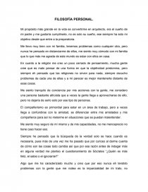 COMO ACTUA LA FILOSOFÍA PERSONAL.. Página 1