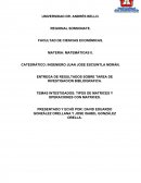 TIPOS DE MATRICES Y OPERACIONES CON MATRICES