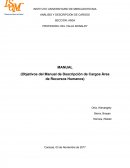 ANÁLISIS Y DESCRIPCIÓN DE CARGOS (Objetivos del Manual de Descripción de Cargos Área de Recursos Humanos)