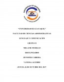LENGUAJE Y COMUNICACIÓN GRUPO # 8 ANALISIS