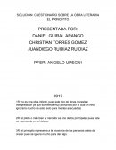 SOLUCION: CUESTIONARIO SOBRE LA OBRA LITERARIA EL PRINCIPITO