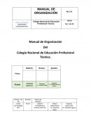 Manual de Organización Del Colegio Nacional de Educación Profesional Técnica