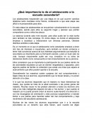 Como se da Importancia que el adolescente le da a la escuela secundaria