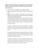Objetivos, acciones y frecuencias en los programas de cáncer de próstata, diabetes mellitus, hipertensión arterial sistemática, sobre peso y obesidad.
