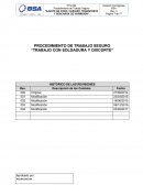 PROCEDIMIENTO DE TRABAJO SEGURO “TRABAJO CON SOLDADURA Y OXICORTE”