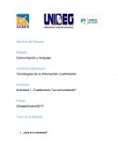 Actividad: Actividad 1. Cuestionario "La comunicación"