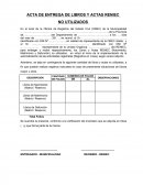 Acta de entrega de libros y actas Reniec no utilizados