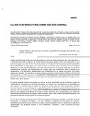 Una NOTA INTRODUCTORIA SOBRE GESTIÓN GENERAL